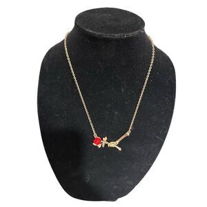 Gold Toned Floral Rose Necklace